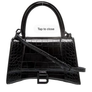 Balenciaga Black Croc-Embossed Handbag